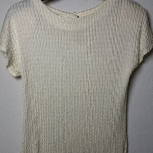 Vintage AK Collectible Cream Blouse Size Small